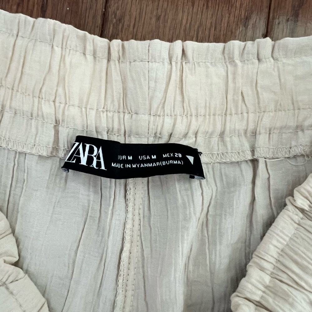 Zara Cream Wide Leg Pants - Picture 2 of 2